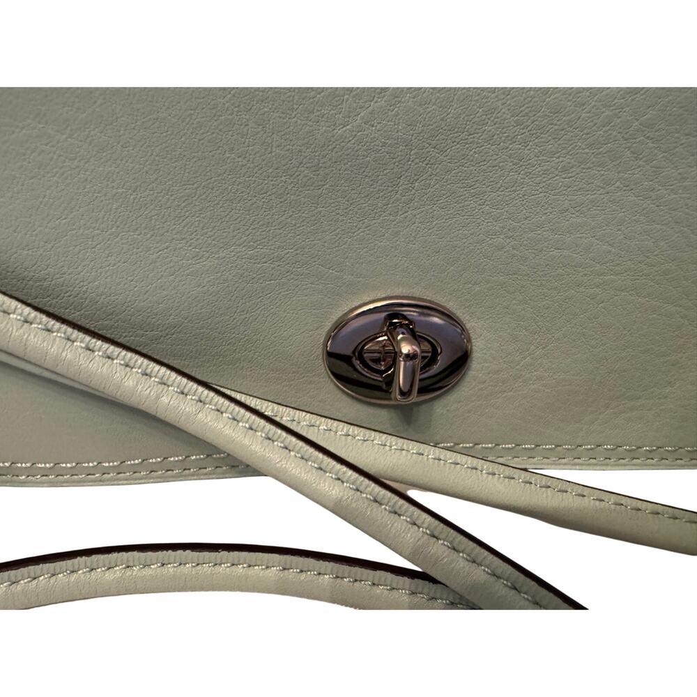 NWT Coach Leather Crossbody Bag Light Green Turnlock Flap – Style 19914 - Picture 3 of 10